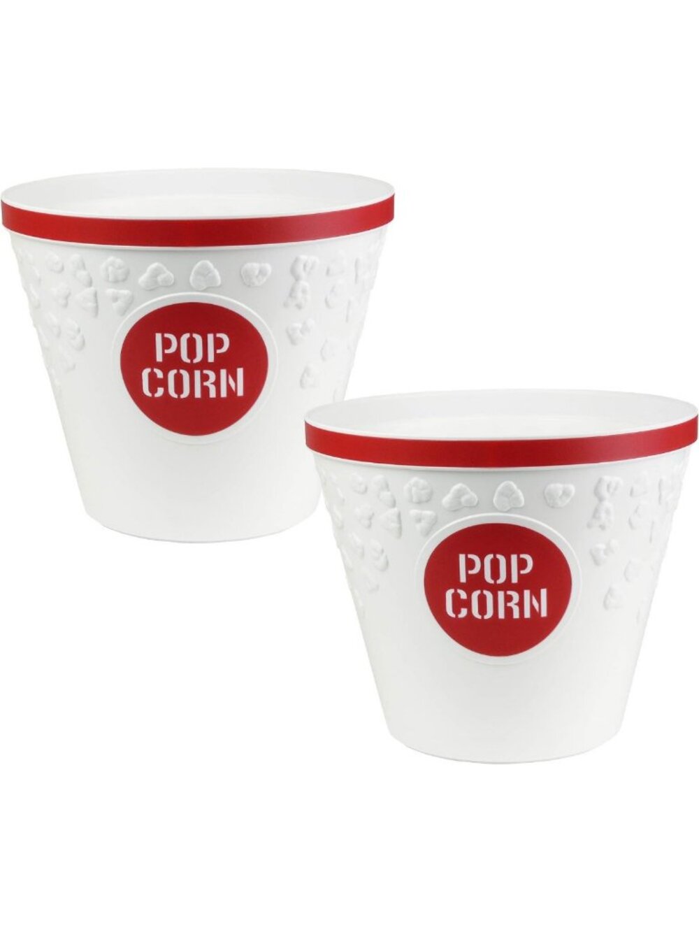 Set of 2 Red Popcorn Buckets - Perfect for Movie Nights & Parties